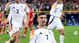 Jerman melaju ke perempat final Euro 2024 setelah mengalahkan Denmark 2-0! Gol dari Havertz dan Musiala memastikan kemenangan Die Mannschaft. | Instagram/@euro2024