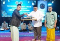 Bupati Sukabumi H. Marwan Hamami serukan pentingnya semangat kebersamaan dan kepedulian dalam Tasyakuran Milad Rajab dan Bekos di Cisaat.