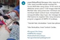 SMPN 39 Surabaya uji coba program tidur siang bagi siswa untuk meningkatkan fokus belajar. | instagram.com/smpn39sbyofficial