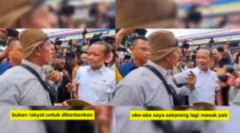 Effendi, warga Banten, berani menyampaikan keluhan langsung kepada Menteri ESDM Bahlil Lahadalia terkait aturan pembelian Gas Melon yang dinilai menyulitkan masyarakat kecil. | X.com / Hulya Aiyla Filiz