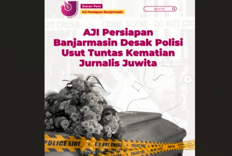 PWI dan AJI desak polisi usut tuntas kasus kematian jurnalis Juwita. | instagram.com/aji.indonesia