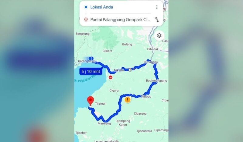 Warga dan wisatawan keluhkan rute Google Maps yang memutar jauh ke Pantai Palangpang.