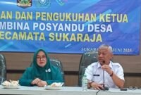 Ketua Tim Pembina Posyandu Desa se-Kecamatan Sukaraja resmi dilantik. | Fb/Pemerintah Kabupaten Sukabumi