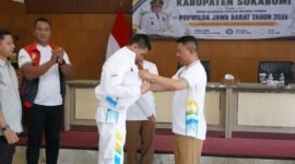 Wabup Sukabumi lepas atlet POPWILDA Jabar 2026, optimistis raih prestasi terbaik. (Facebook.com/Pemerintah Kabupaten Sukabumi)