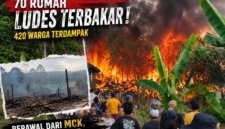 70 rumah di Kampung Adat Kasepuhan Cipta Mulya hangus terbakar, 420 warga terdampak. | Gambar: Ilustrasi AI