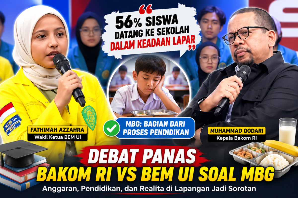 Perdebatan MBG memanas, Bakom RI dan BEM UI saling adu data serta pandangan.