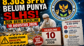 8.303 SPPG belum kantongi SLHS. BGN beri deadline hingga 10 Agustus 2026. | Gambar: Ilustrasi AI